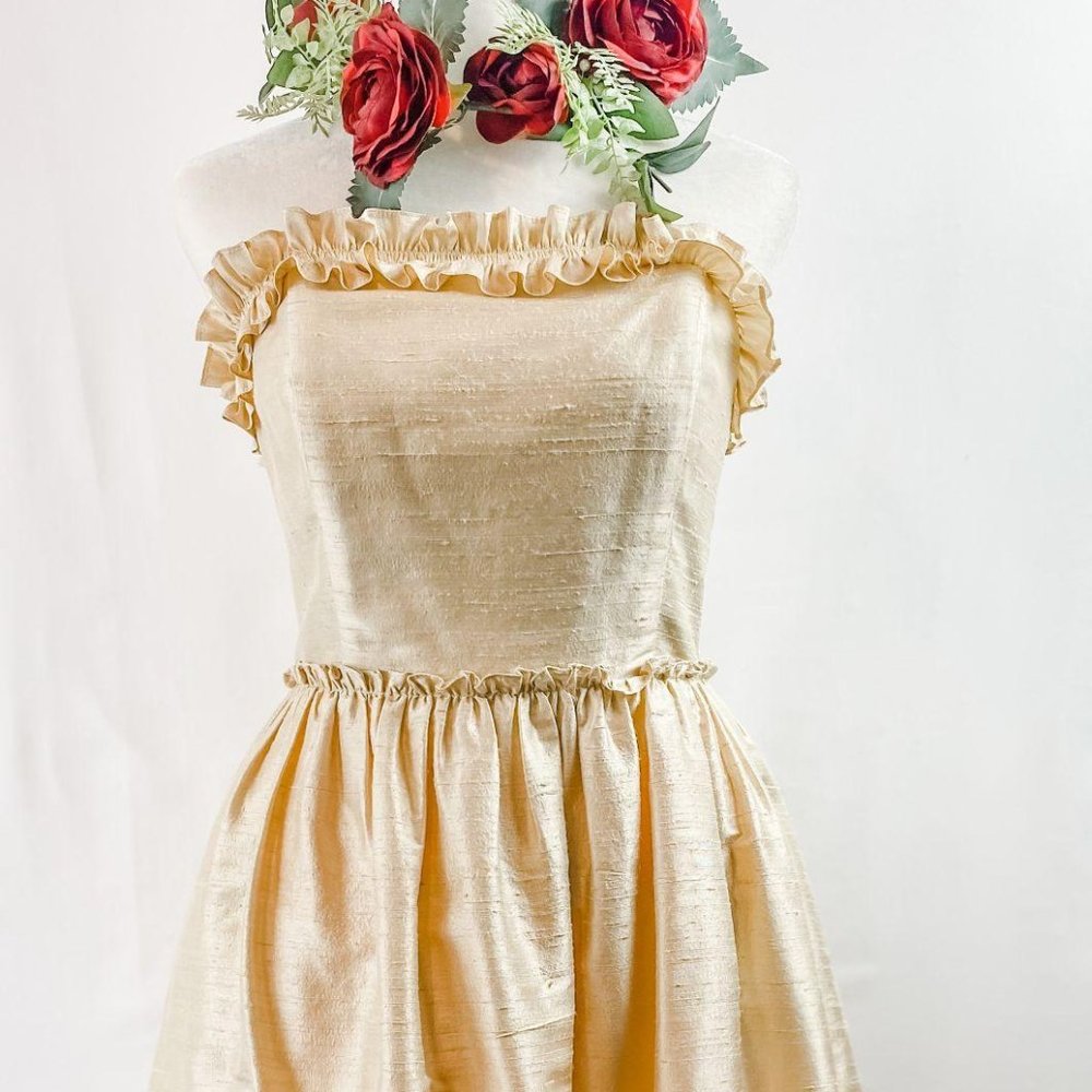 Butter Yellow Strapless Lula Kate Size 4 100% Silk